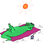 Alligator Sunbathing Clip Art