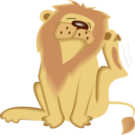 Lion Scratching Clip Art