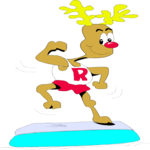 Reindeer Doing Aerobics 2 Clip Art