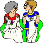 Comparing Dresses Clip Art