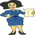 Flight Attendant & Pillow Clip Art