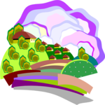 Mountain Village 2 Clip Art