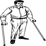 Man with Canes Clip Art