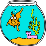 Fish in Bowl 1 Clip Art