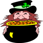 Leprechaun with Gold 5 Clip Art