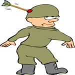 Soldier Shot in Helmet Clip Art