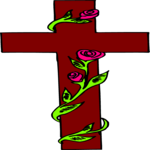 Cross & Roses Clip Art