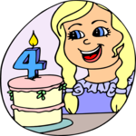 Kids 4th Birthday 1 Clip Art