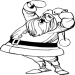 Santa Stretching 2 Clip Art