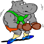 Hippo Boxing Clip Art