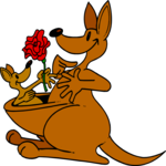 Kangaroo & Baby 2 Clip Art