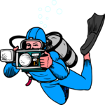 Scuba Diver with Camera 1 Clip Art