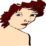 Woman Looking over Shoulder Clip Art