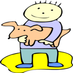 Dog & Kid 07 Clip Art