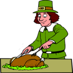 Pilgrim Carving Turkey Clip Art