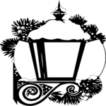 Porch Lamp with Snow