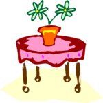 Table & Flowers 1 Clip Art