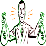 Man & Money Bags Clip Art