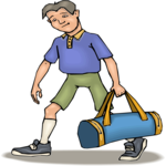 Boy with Bag Clip Art