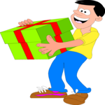 Man with Gift Clip Art