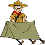 Troop Leader & Tent Clip Art