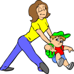 Pushing Boy to School