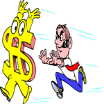 Dollar Sign Chase 2 Clip Art