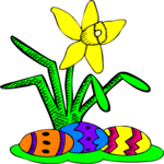 Eggs & Flower 2 Clip Art