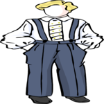 Boy in Pants & Suspenders Clip Art