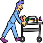 Boy on Gurney Clip Art
