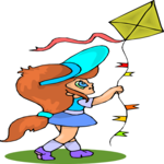 Flying a Kite 5 Clip Art