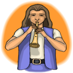 Horn Player 7 Clip Art