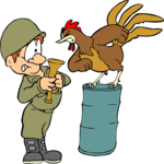 Bugler vs Rooster Clip Art