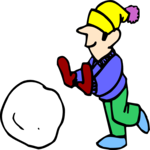 Rolling a Snowball Clip Art