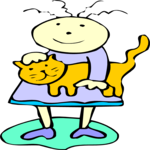 Cat & Child 09 Clip Art