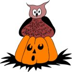 Pumpkin & Owl Clip Art