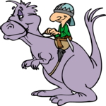 Man Riding Dragon Clip Art