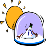 Snowman Globe Melting Clip Art