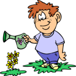 Watering Flowers 1 Clip Art