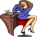 Woman at Bar Clip Art