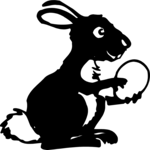 Bunny with Egg 04 Clip Art