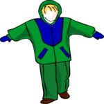 Boy in Overcoat Clip Art