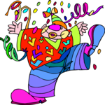 Clown with Confetti Clip Art