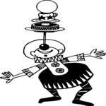 Clown Balancing 2 Clip Art