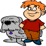 Boy & Dog 1 Clip Art