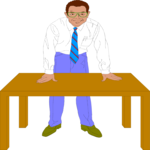 Businessman Leaning Clip Art