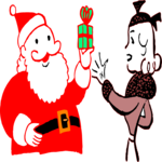 Santa & Gift 2 Clip Art