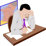 Man at Desk 08 Clip Art