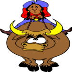 Cowboy Riding Bull 3 Clip Art