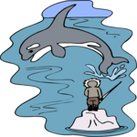 Eskimo & Whale 2 Clip Art